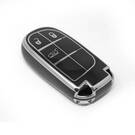 Nueva funda nano de alta calidad para llave remota Jeep de 3 botones, color negro y marco plateado, Jeep-B11Y3 | Emirates Keys -| thumbnail
