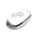 New Aftermarket Nano High Quality Cover For Renault Remote Key 2 Button White Color Silver Frame RN-D11Y2 | Emirates Keys -| thumbnail