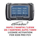 Lonsdor - HAFEI / HAWTAI / LIFAN/ZD / HANTENG AUTO / SWM License activation For K518 Pro FCV