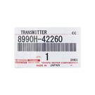 Novo Toyota Rav4 2019-2023 Chave remota inteligente genuína / OEM 3 + 1 botões 433 MHz Coreia SPEC Número da peça OEM: 8990H-42260 - ID FCC: B2T2K2A | Chaves dos Emirados -| thumbnail