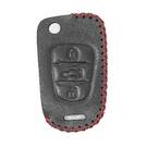 Estojo De Couro Para Kia Optima Rio Flip Chave Remota 3 Botões | MK3 -| thumbnail