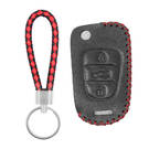 Estojo de couro para Kia Optima Rio Soul Sportage 2010-2011 Flip Remote Key 3 Buttons