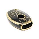 New Aftermarket Nano High Quality Cover For Mercedes Benz Remote Key 3 Buttons Black Color | Emirates Keys -| thumbnail