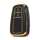 Capa nano de alta qualidade para Toyota Prius C-RH Prado chave remota 2 botões cor preta