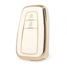 Nano capa de alta qualidade para Toyota Prius C-RH Prado chave remota 2 botões cor branca