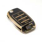 New Aftermarket Nano Cobertura de Alta Qualidade Para KIA Flip Chave Remota 3+1 Botões Cor Preta | Chaves dos Emirados -| thumbnail