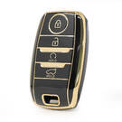 Capa Nano de alta qualidade para chave remota KIA 4 botões partida automática SUV cor preta