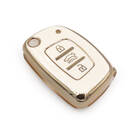 Nuovo Aftermarket Nano Copertura di Alta Qualità Per Hyundai Tipo B Flip Remote Key 3 Pulsanti Berlina Colore Bianco | Chiavi degli Emirati -| thumbnail