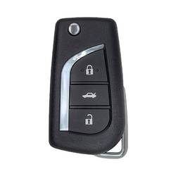 Coque de clé télécommande rabattable pour Toyota Corolla, 3 boutons, petit support de batterie, lame VA2