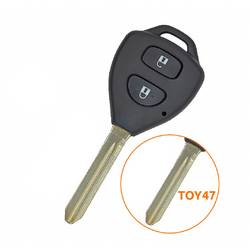 Coque de clé télécommande Toyota Warda, 2 boutons, Toy47