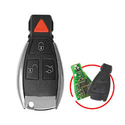 Bouton Mercedes Chrome Key Shell 3 + 1 modifié pour la carte NEC