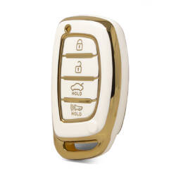 Cover Nano di alta qualità per Hyundai Tucson Smart Remote Key 4 pulsanti Avvio automatico Colore bianco