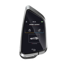 LCD Universal Smart Key Kit With Keyless Entry And IOS Car Knife Style Location Tracking System Silver Color