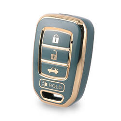 Nano – housse de haute qualité pour clé télécommande Honda CR-V, 3 + 1 boutons, couleur grise, HD-D11J4
