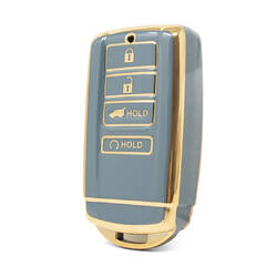 Nano – couvercle de haute qualité pour clé télécommande Honda HR-V, 4 boutons, couleur grise, HD-E11J4B