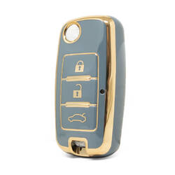 Nano couvercle de haute qualité pour clé télécommande Dongfeng, 3 boutons, couleur grise, DF-A11J