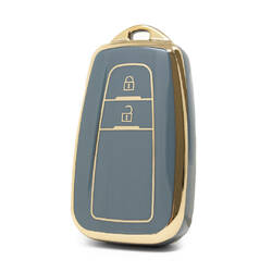 Capa nano de alta qualidade para Toyota Prius C-RH Prado chave remota 2 botões cor cinza TYT-B11J2