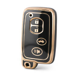 Capa nano de alta qualidade para chave remota Toyota 4 botões cor preta TYT-H11J4