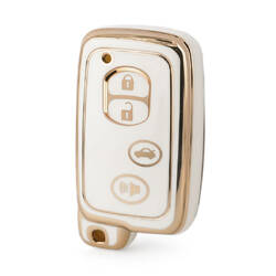 Capa nano de alta qualidade para chave remota Toyota 4 botões cor branca TYT-H11J4