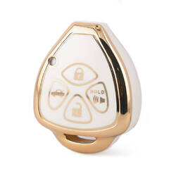 Capa nano de alta qualidade para chave remota Toyota 4 botões cor branca TYT-K11J4