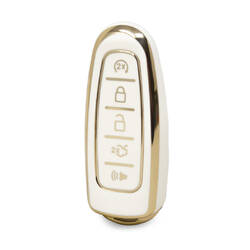 Нано-высококачественный чехол для дистанционного ключа Ford с 5 кнопками белого цвета Ford-J11J