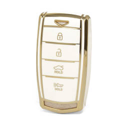 Nano – couvercle de haute qualité pour clé télécommande Hyundai Genesis, 4 boutons, couleur blanche, GNS-A11J