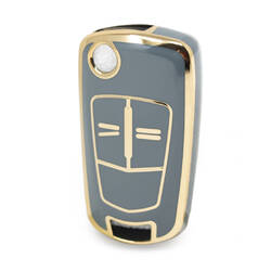 Nano High Quality Cover For Opel Flip Remote Key 2 Buttons Gray Color OPEL-A11J