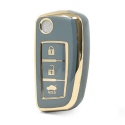 Cover Nano di alta qualità per chiave remota Nissan Flip 3 pulsanti colore grigio NS-B11J3