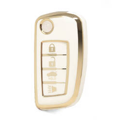 Cover Nano di alta qualità per chiave remota Nissan Flip 4 pulsanti colore bianco NS-B11J4