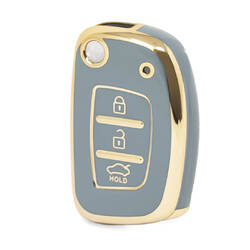 Cover Nano di alta qualità per chiave remota Hyundai Flip 3 pulsanti colore grigio HY-F11J3A