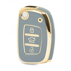 Cover Nano di alta qualità per chiave remota Hyundai Flip 3 pulsanti colore grigio HY-F11J3B