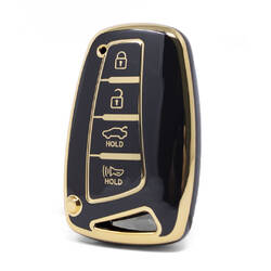 Cover Nano di alta qualità per chiave remota Hyundai 4 pulsanti colore nero HY-J11J