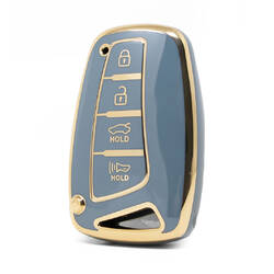 Cover Nano di alta qualità per chiave telecomando Hyundai 4 pulsanti colore grigio HY-J11J