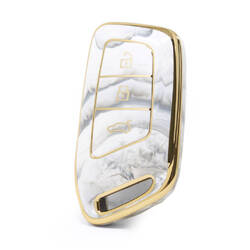 غطاء نانو رخام عالي الجودة لمفتاح باوجون ريموت 3 ازرار لون ابيض BJ-C12J