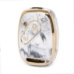 Nano couvercle en marbre de haute qualité pour clé télécommande Honda, 2 boutons, couleur blanche HD-J12J2