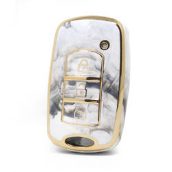 غطاء نانو رخام عالي الجودة لمفتاح ريموت دونج فينج 3 ازرار لون ابيض DF-F12J