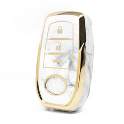 Capa de mármore nano de alta qualidade para chave remota Toyota 3 botões cor branca TYT-A12J3