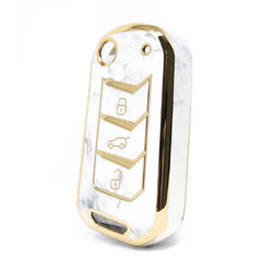 غطاء نانو رخام عالي الجودة لمفتاح ريموت ماهيندرا 3 ازرار لون ابيض MHD-A12J