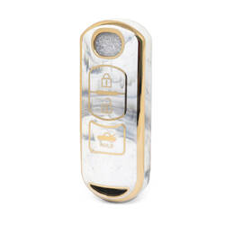 Nano cubierta de mármol de alta calidad para llave remota Mazda, 3 botones, Color blanco, MZD-A12J3