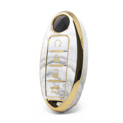 Cover in marmo Nano di alta qualità per chiave remota Nissan 4 pulsanti colore bianco NS-A12J4B