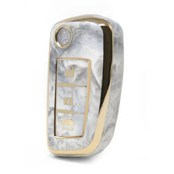 Cover in marmo Nano di alta qualità per chiave remota Nissan Flip 3 pulsanti colore bianco NS-B12J3