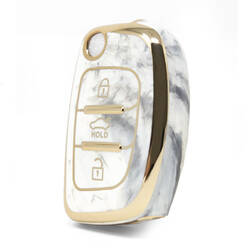 Cover in marmo Nano di alta qualità per chiave remota Hyundai Flip 3 pulsanti colore bianco HY-B12J3B