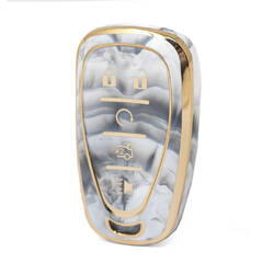 Nano Yüksek Kaliteli Mermer Kapak Chevrolet Uzaktan Anahtar 5 Düğme Beyaz Renk CRL-B12J5A