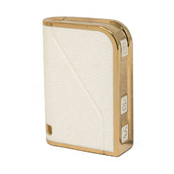 جراب نانو جلد ذهبي عالي الجودة لمفتاح ريموت Lynk & Co 3 ازرار لون ابيض LC-B13J