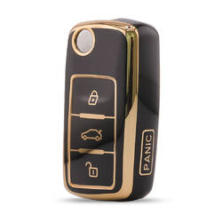 Nano High Quality Cover For Volkswagen Remote Key 4 Button Black Color VW-A11J4