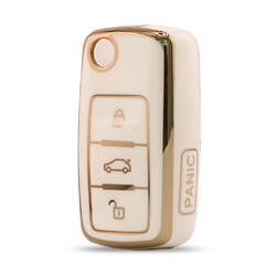 Nano High Quality Cover For Volkswagen Remote Key 4 Button White Color VW-A11J4