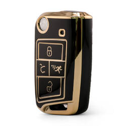Nano High Quality Cover For Volkswagen Remote Key 4 Button Black Color VW-B11J4