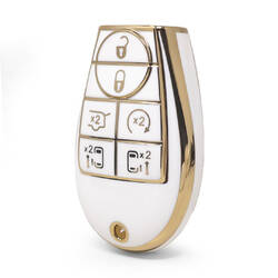 Nano High Quality Cover For Dodge Remote Key 6 Button White Color Dodge-A11J6B