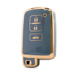 Capa Nano de alta qualidade para chave remota Toyota 3 botões cor cinza TYT-D11J3A