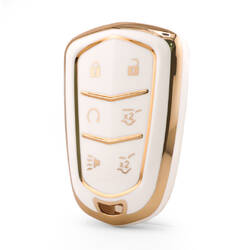 Nano Yüksek Kaliteli Kılıf Cadillac Uzaktan Anahtar 6 Düğme Beyaz Renk CDLC-A11J6